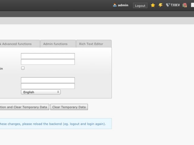 TYPO3 – Nutzer Einstellungen